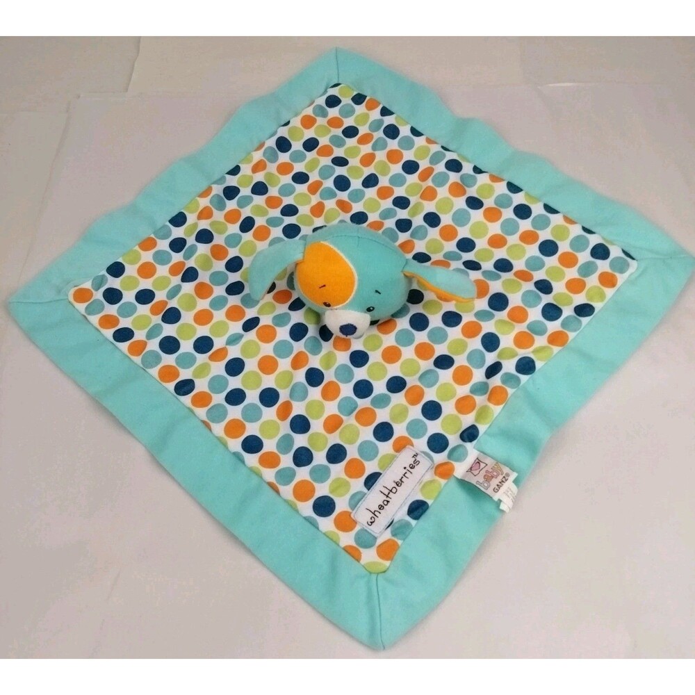 Wheatberries Baby Ganz Lovey Dog Polka Dots Plush Security Blanket 14" Blankie